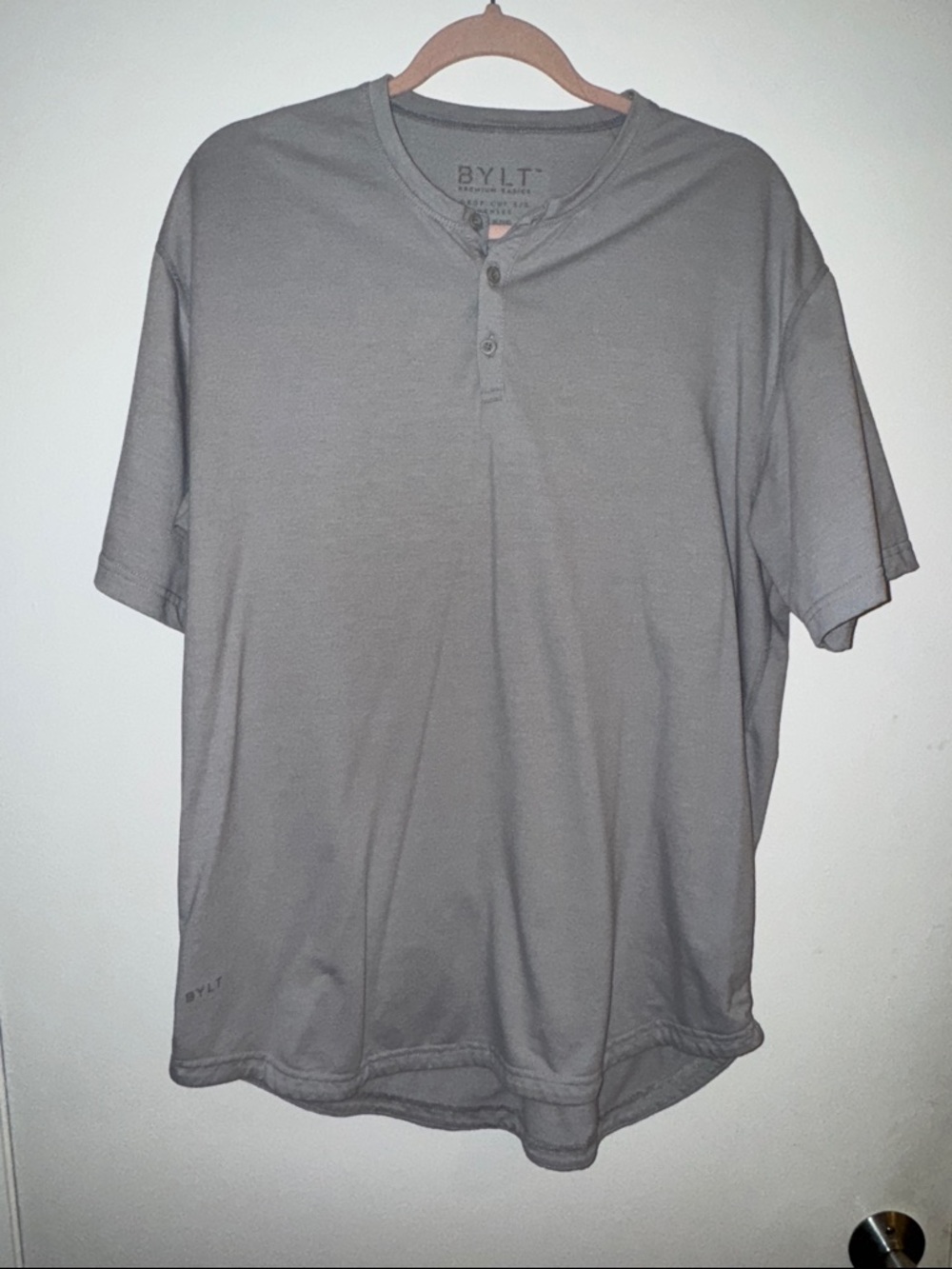 BYLT Basics Gray Short-Sleeve Henley